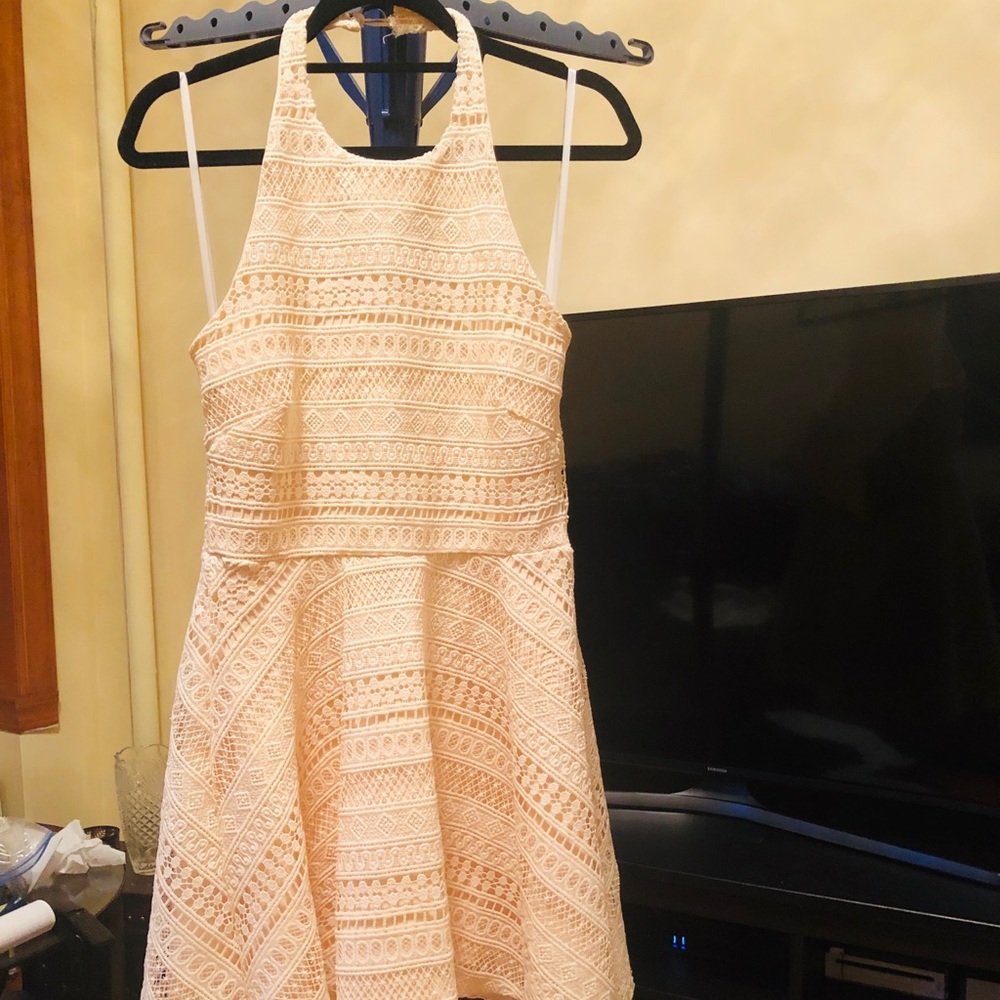 The Vanity Room lace halter neck dress